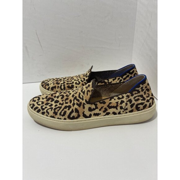 ROTHYS shoes Womens 8.5 Leopard Print Slip On Loafers animal Print Casual - Picture 1 of 6